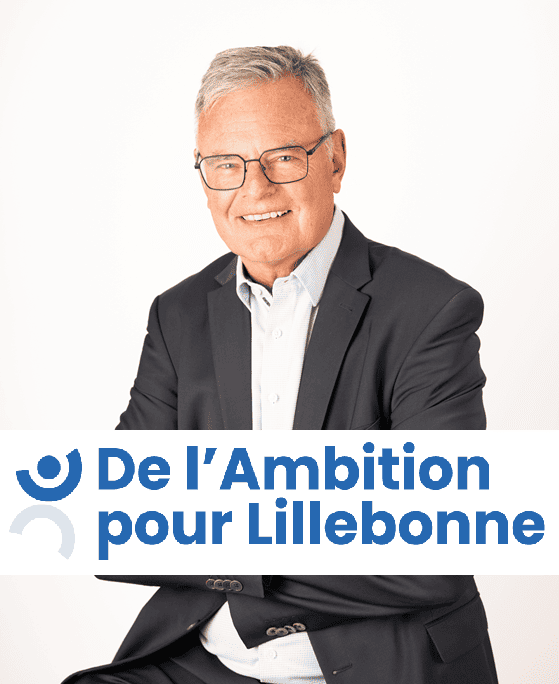 Patrick Cibois avec le slogan de la campagne